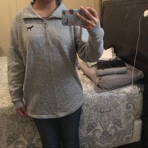 Brand Pink Oversized Quarter ZIP Sweater